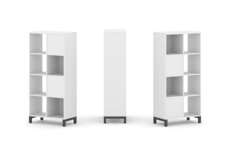 Набор стеллажа 2-х сторонний, 4 яруса SN.NSD-421 (754х400х1615) (Белый/Металл Антрацит)