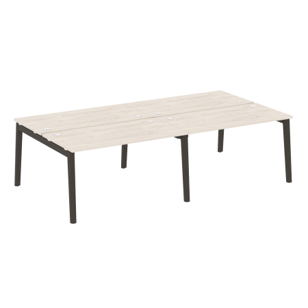 Рабочая станция на деревянных опорах Onix Wood OW.D.RS-4.3.7 2760x1475x750 (Денвер Светлый/Дуб Темный)