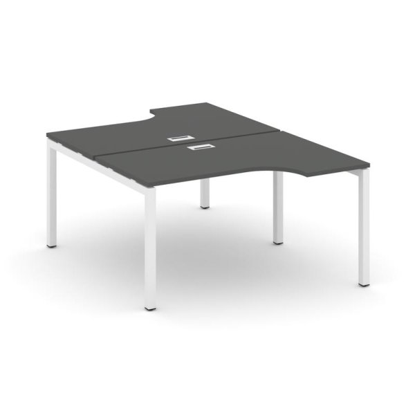 Рабочая станция эргономичная SN-5P.DRPA-021 (1380х1632/1992х750) (Антрацит/Металл Белый)