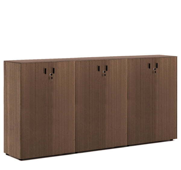 EXE Шкаф средний на 6 дверей H120 (Орех/Черный)