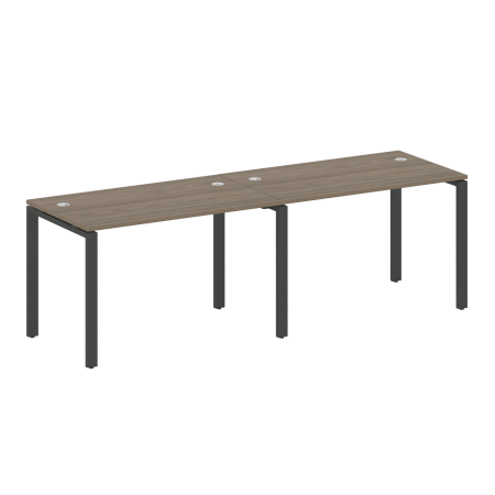 Рабочая станция на 2 раб.места Metal System Style БП.СМ-2.2 2400x720x750 (Вяз/Антрацит металл)