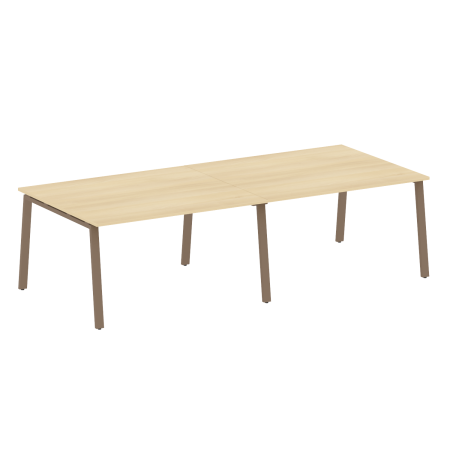 Стол для переговоров (2 столешницы) на А-образном м/к Metal System Style БА.ПРГ-2.3 2800x1235x750 (Акация/Мокко металл)