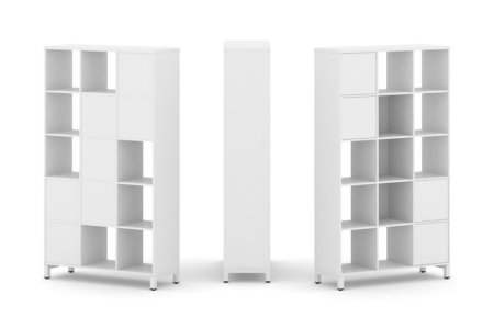 Набор стеллажа 1 сторонний, 5 ярусов SN.NS-531 (1121х400х1982) (Белый/Металл Белый)