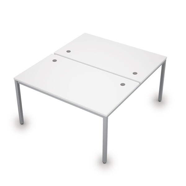 6МБ.289 Бенч-система на два рабочих места (1400x1635x750) (Белый/Алюминий матовый)