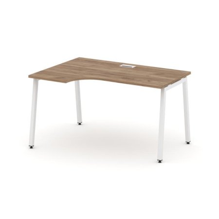 Стол рабочий эргономичный SN-4A.SPA-001(L) (1380х600/980х750) (Дуб Табак/Металл Белый)