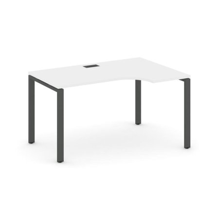 Стол рабочий эргономичный SN-6P.SPA-021(R) (1380х800/980х750) (Белый/Металл Антрацит)