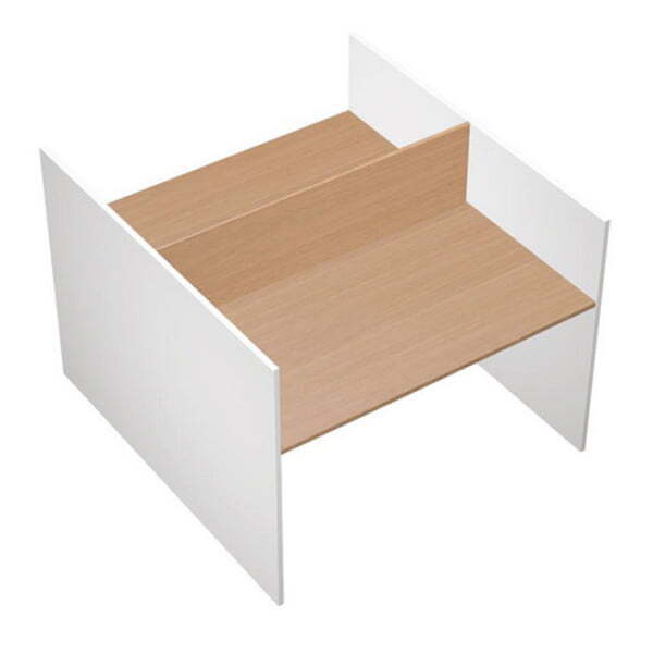 Рабочая станция на опорах ДСП (2х120) Profiquadro КВ 1410 БВ 1250x1570x1114 (Белый премиум / Вишня скандинавская)