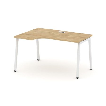 Стол рабочий эргономичный SN-4A.SPA-011(L) (1380х700/980х750) (Тиквуд Светлый/Металл Белый)