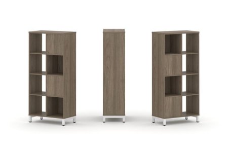 Набор стеллажа 2-х сторонний, 4 яруса SN.NSD-421 (754х400х1615) (Вяз Благородный/Металл Белый)