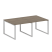 Переговорный стол 2 столешницы Metal System Style БО.ПРГ-2.1 2000x1235x750 (Дуб Наварра/Серый металл)