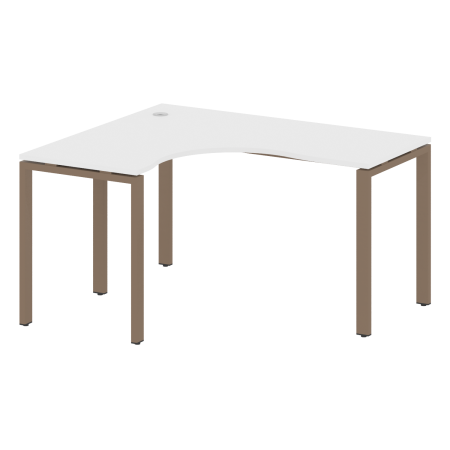 Стол криволинейный левый Metal System Style БП.СА-3 Л 1400x1200x750 (Белый/Мокко металл)