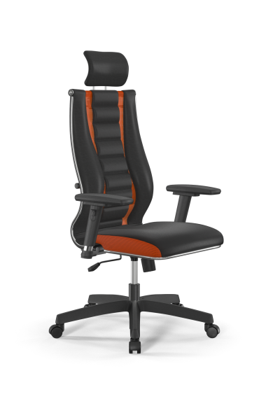 Кресло для руководителя Метта Sit 10 B2-160D - X2+Extra /Km39/Wm12/D03P/H3mL-2D(M09.B02.G15.W01) (Черный | Оранжевый)