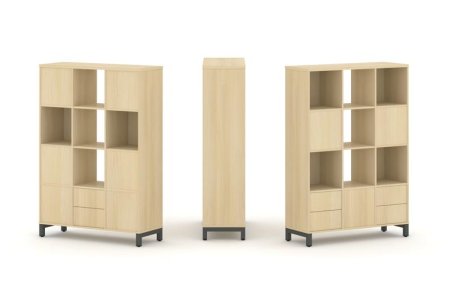 Набор стеллажа 2-х сторонний, 4 яруса SN.NSD-431 (1121х400х1615) (Акация Лорка/Металл Антрацит)