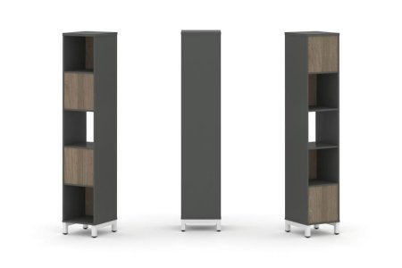 Набор стеллажа 2-х сторонний, 5 ярусов SN.NSD-511 (387х400х1982) (Антрацит/Вяз Благородный/Металл Белый)