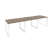 Рабочая станция на О-образном м/к Onix O.MO-RS-3.1.8 2940x800x750 (Тиквуд Темный/Белый Металл)