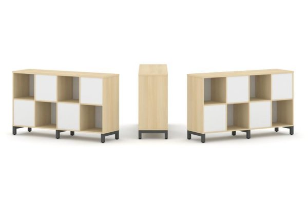 Набор стеллажа 2-х сторонний, 2 яруса SN.NSD-241 (1488х400х881) (Акация Лорка/Белый/Металл Антрацит)