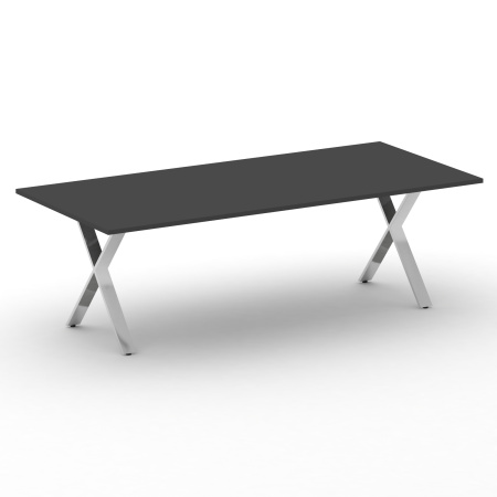 Стол для переговоров Cross CRF.PRG-2 (2400x1100x750) (Черный F | Нерж. Сталь)