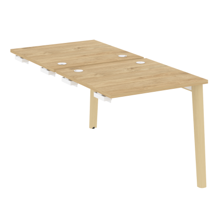 Стол-приставка двойной на деревянных опорах Onix Wood OW.D.SPR-0.8 780x1635x750 (Тиквуд Светлый/Дуб Светлый)