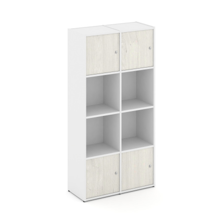 Стеллаж Locker Plus LK.K-005 798x350x1593 (Белый | Дуб Наварра)