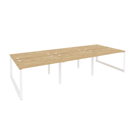 Рабочая станция на О-образном м/к Onix O.MO-D.RS-6.2.7 3540x1475x750 (Тиквуд Светлый/Белый Металл)