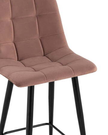 Стул полубарный Джанго велюр пыльно-розовый высота сиденья 60 см (Стул полубарный Джанго пыльно розовый)
