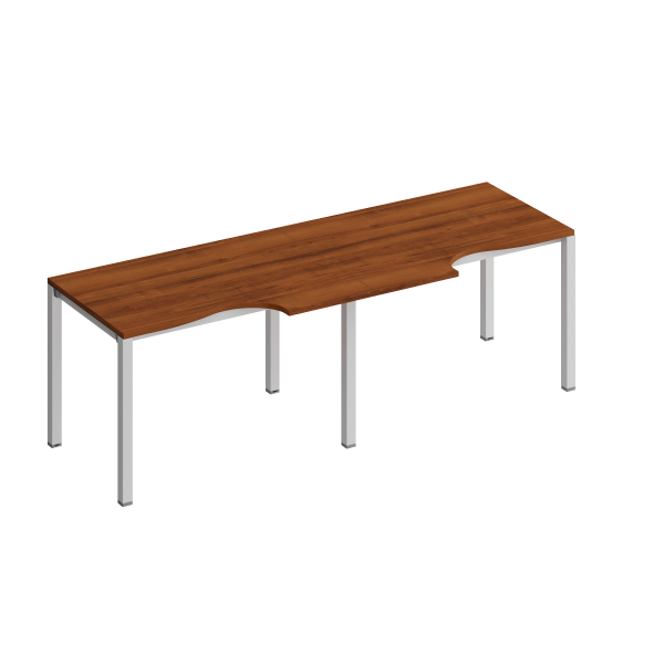 Рабочая станция со столами эргоном. на металлокаркасе КФ (2х120) Комфорт КФ К.1135-2 2400x900x750 (Французский орехСерый)