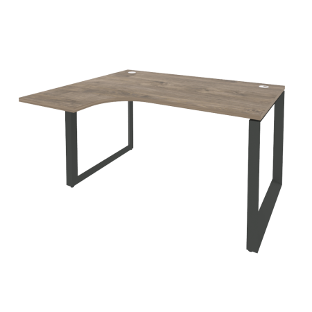 Стол эргономичный левый на О-образном м/к Onix O.MO-SA-3L 1380x1180x750 (Тиквуд Темный/Черный металл)