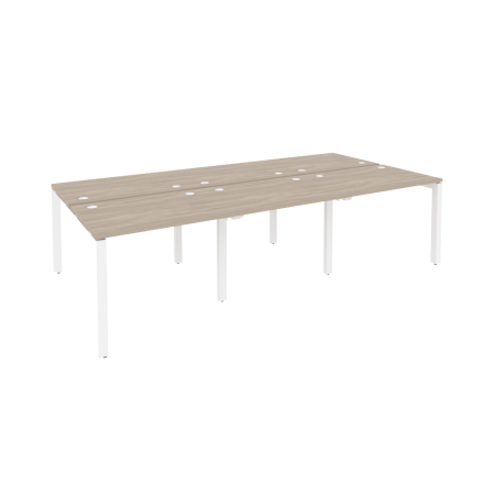 Рабочая станция на П-образном м/к Onix O.MP-D.RS-6.1.7 2940x1475x750 (Дуб Аттик/Белый Металл)