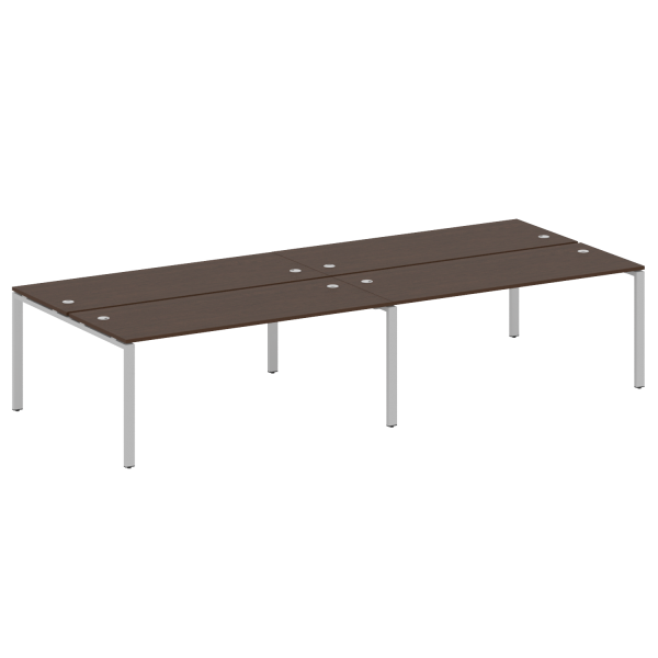 Рабочая станция на 4 раб. места Metal System Style БП.СМ-4.5 3600x1475x750 (Венге Цаво/Серый металл)