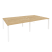 Рабочая станция на П-образном м/к Onix O.MP-D.RS-4.3.8 2760x1635x750 (Тиквуд Темный/Белый Металл)