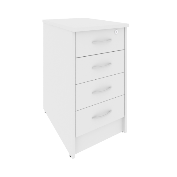Тумба приставная с замком Riva А.ТП-4.1F-S 412x600x750 (Белый)