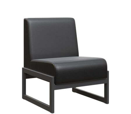 Диван одноместный MD.D1  (655х700х700) (Oregon Черный арт.16/Чёрный металл)