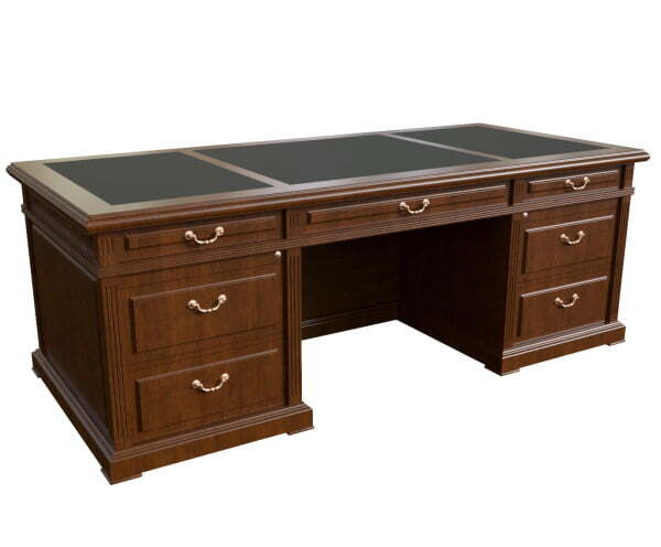 Стол письменный 7 ящиков Washington 29100 2200x1000x800 (Темный орех)