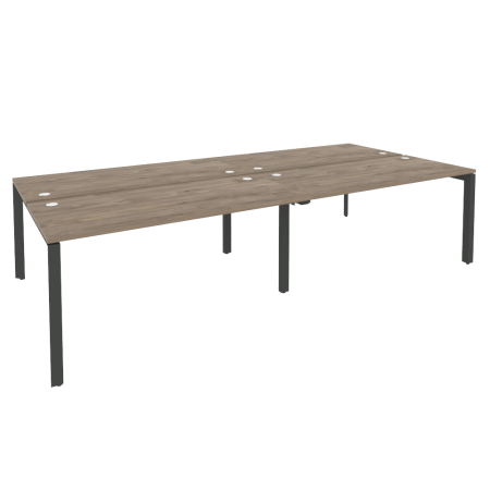 Рабочая станция на П-образном м/к Onix O.MP-D.RS-4.4.7 3160x1475x750 (Тиквуд Темный/Черный металл)