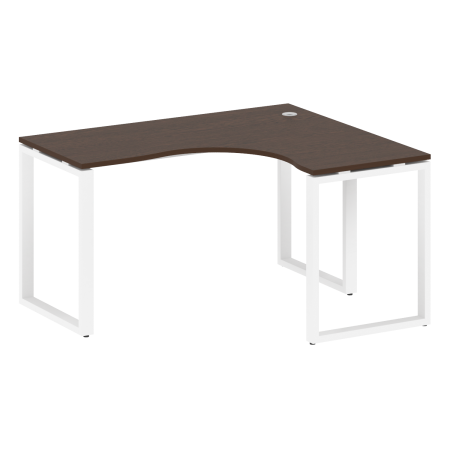 Стол криволинейный правый Metal System Style БО.СА-3 Пр 1400x1200x750 (Венге Цаво/Белый металл)