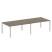 Переговорный стол 2 столешницы Metal System Style БП.ПРГ-2.4 3200x1235x750 (Дуб Наварра/Серый металл)