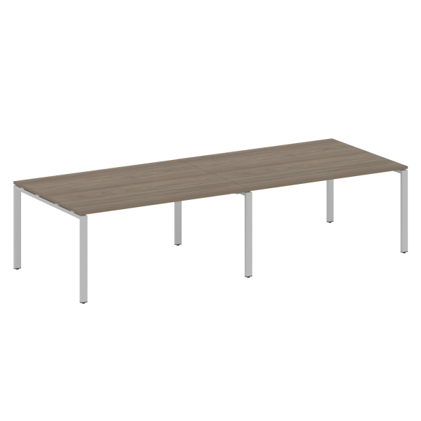 Переговорный стол 2 столешницы Metal System Style БП.ПРГ-2.4 3200x1235x750 (Вяз/Серый металл)
