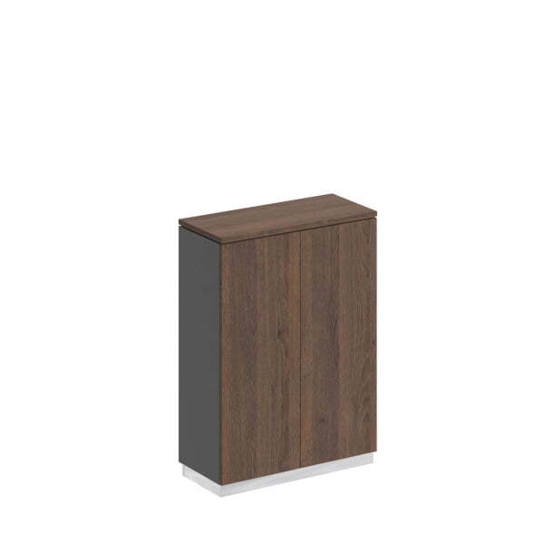 Шкаф для документов закрытый средний City СИ 318 900x400x1246 (Дуб гладстоун / Антрацит премиум / Дуб гладстоун)