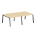 Рабочая станция на 4 рабочих места на А-образном м/к Metal System Style БА.СМ-4.2 2400x1475x750 (Дуб наварра/Серый металл)