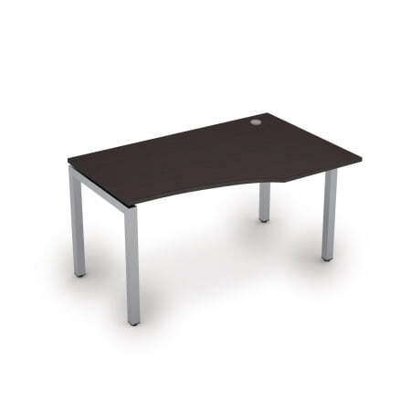 6М.523 Стол криволинейн.прав (1400x900x750) (Белый/Алюминий матовый)