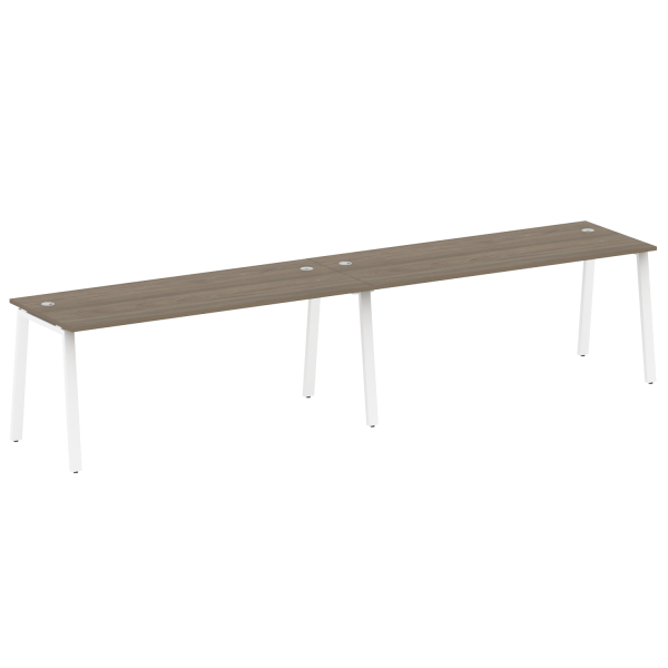 Рабочая станция на 2 рабочих места на А-образном м/к Metal System Style БА.СМ-2.5 3600x720x750 (Вяз/Белый металл)