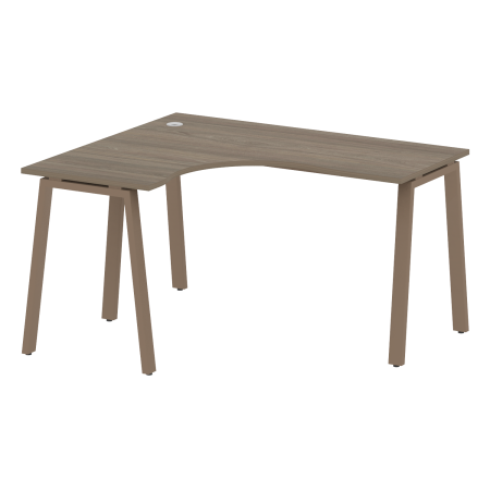 Стол криволинейный левый Metal System Style БА.СА-3 Л 1400x1200x750 (Вяз/Мокко металл)
