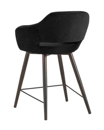 Стул полубарный Саймон велюр черный (Стул полубарный Саймон черный)