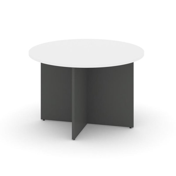 Стол переговорный круглый SN-D.SPRG-004 (1180х1180х750) (Белый/Антрацит)