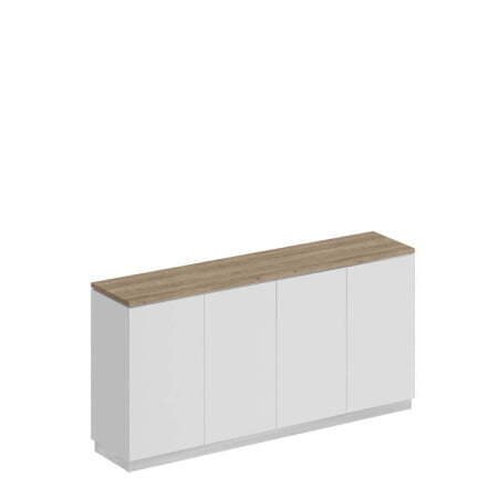 Шкаф для документов закрытый низкий City СИ 323 1800x400x881 (Дуб гладстоун светлый / Белый премиум / Белый премиум)