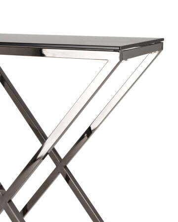 Консоль ИНСИГНИЯ 115*30 сталь темный хром стекло smoke (Консоль Инсигния черный)