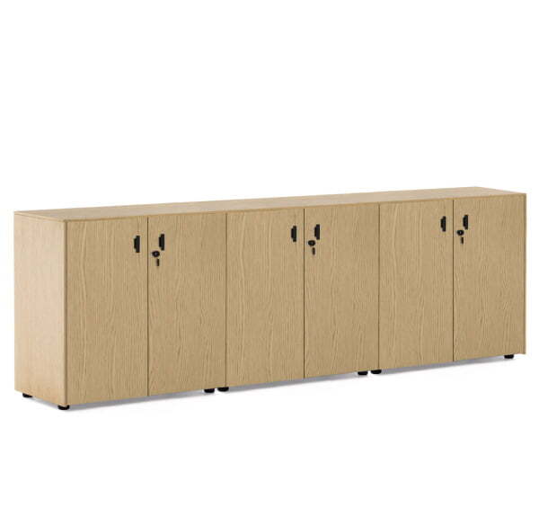 EXE Шкаф H82, 6 дверей (Дуб Светлый/Черный)