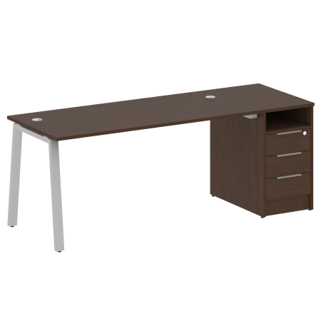 Рабочая станция Metal System Style БА.РС-СТП-1.4 2012x720x750 (Венге Цаво/Серый металл)