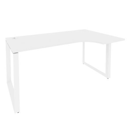 Стол эргономичный правый на О-образном м/к Onix O.MO-SA-1R 1580x980x750 (Белый Бриллиант/Белый Металл)