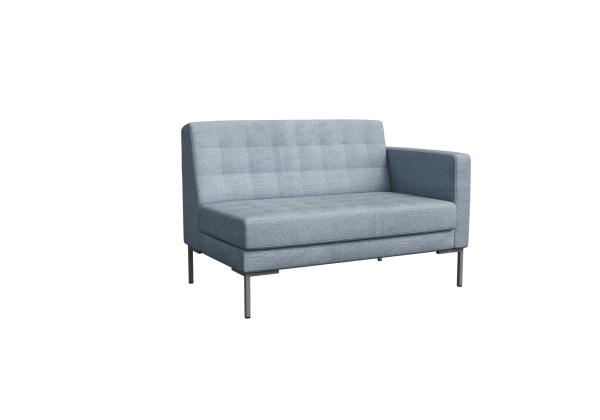 Секция с подлокотником двухместная FR-SP-02 (L) (Enzo 994/Металл Серый)